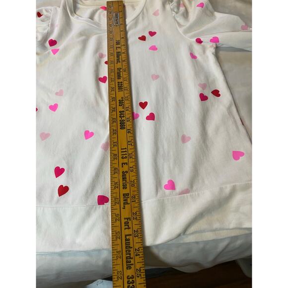 Lilly Pulitzer Womens Jansen Lots of Love Heart Long Puff Sleeve Sweatshirt - Picture 7 of 8